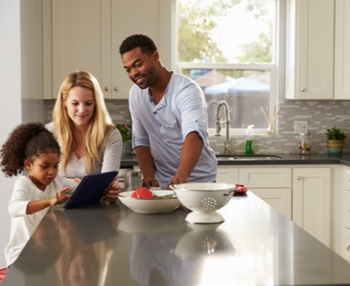 Happy family using Union Plus Mortgage Program